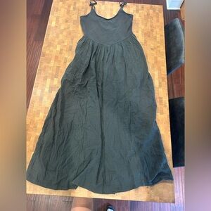 Aerie Drop-Waist Midi Dress Black Sise Medium
